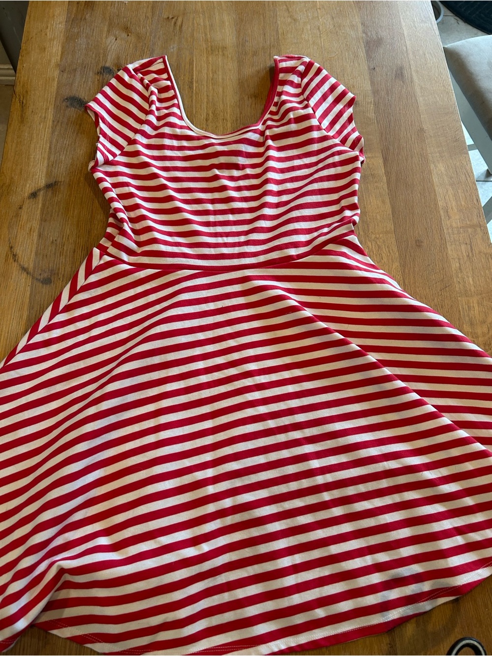 American Rag Red and White Striped Fit-and-Flare Mini Dress